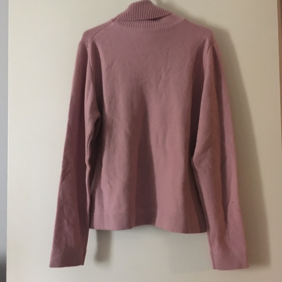 NWT MARLOWE Italy Rose Pink 100% Cashmere Thick Knit Turtleneck Sweater M - Picture 2 of 5